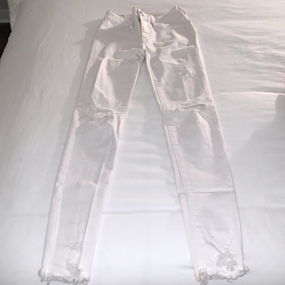 Ripped White Skinny Jeans from American Eagle